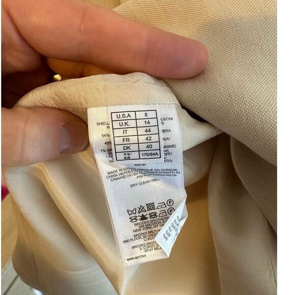 Brooks Brothers Fully Lined Linen Cream Shift Dress Preppy Capsule Size 8 - Picture 5 of 6